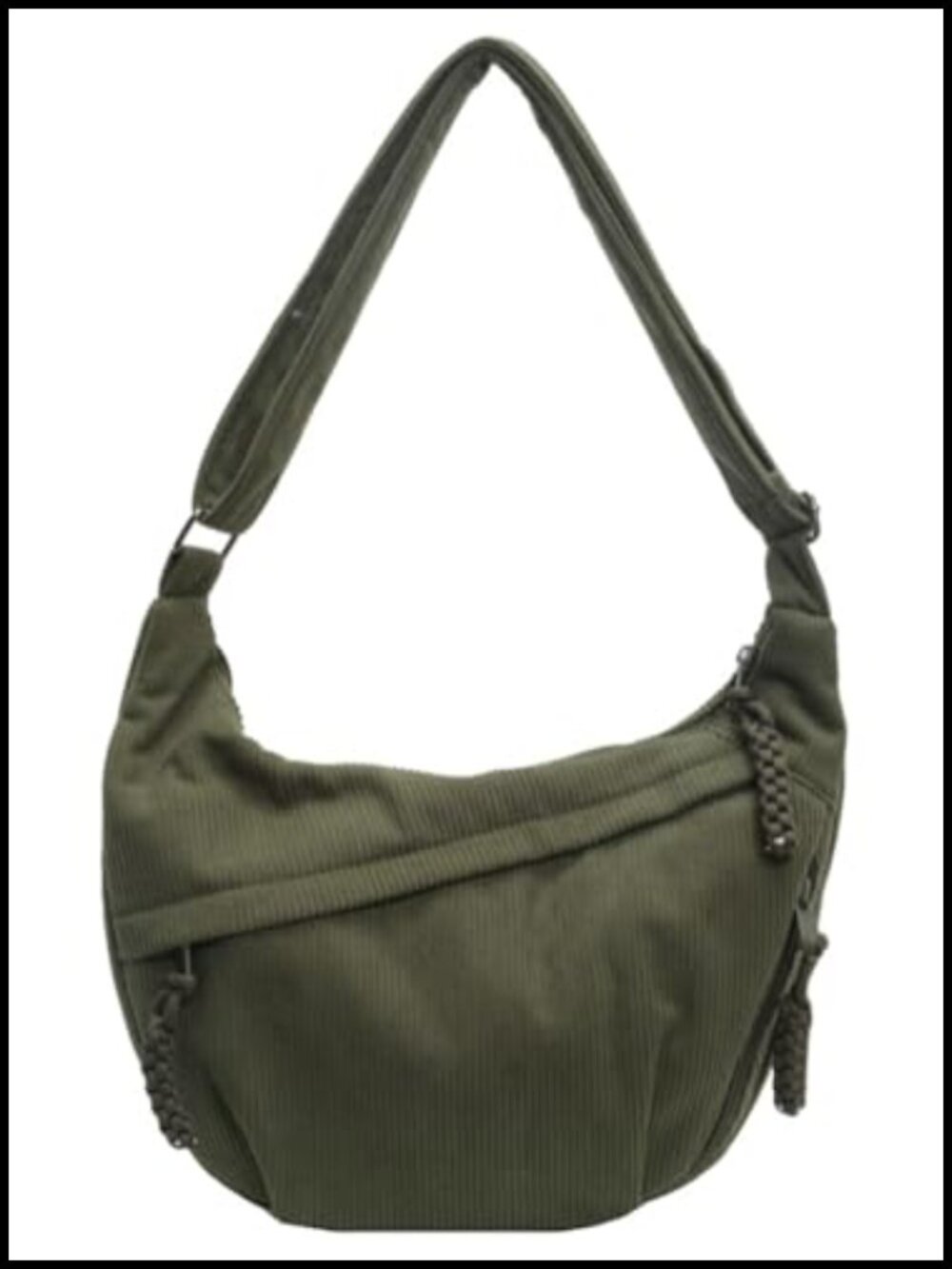 Corduroy Hobo Bag Crescent Crossbody Shoulder Bag Slouchy Dumpling Purse